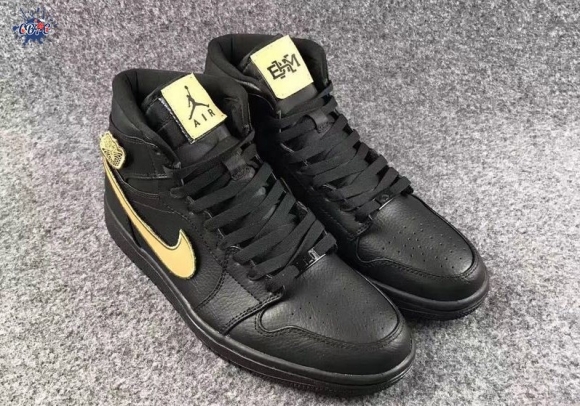 Meilleures Air Jordan 1 High Bhm Noir Or