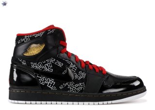 Meilleures Air Jordan 1 High Hof "Hall Of Fame" Noir Blanc Rouge (371498-012)