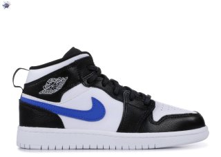 Meilleures Air Jordan 1 Mid Bp "(Crayon Pack)" Noir Blanc Bleu (640734-052)