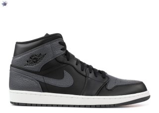 Meilleures Air Jordan 1 Mid Noir Gris Blanc (554724-041)