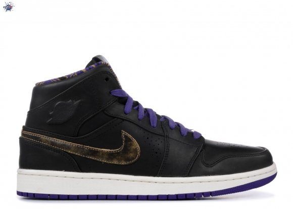 Meilleures Air Jordan 1 Mid Noveau "Bhm" Noir Pourpre (629151-009)