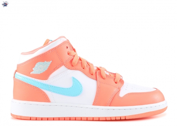 Meilleures Air Jordan 1 Mid Orange Blanc Bleu (555112-814)