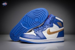 Meilleures Air Jordan 1 Retro High Bleu Métallique Or