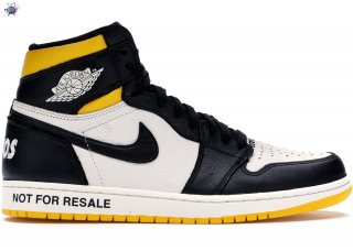 Meilleures Air Jordan 1 Retro High "Not For Resale" Noir Jaune (861428-107)