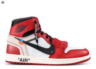 Meilleures Air Jordan 1 Retro High "Off-WhiteChicago" Rouge Blanc (aa3834-101)