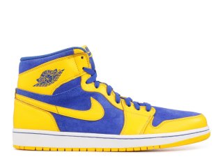 Meilleures Air Jordan 1 Retro High Og "Laney" Bleu Jaune (555088-707)