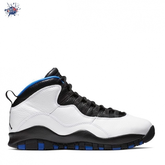 Meilleures Air Jordan 10 "Orlando" Blanc Noir Bleu (310805-108)