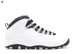 Meilleures Air Jordan 10 Retro "Steel" Blanc Noir (310805-103)