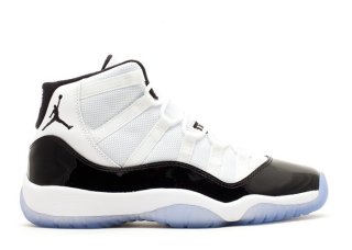 Meilleures Air Jordan 11 Retro (Gs) "Concord 2011 Release" Blanc Noir (378038-107)