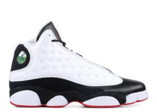 Meilleures Air Jordan 13 Retro Bg (Gs) "He Got Game" Blanc Noir (884129-104)