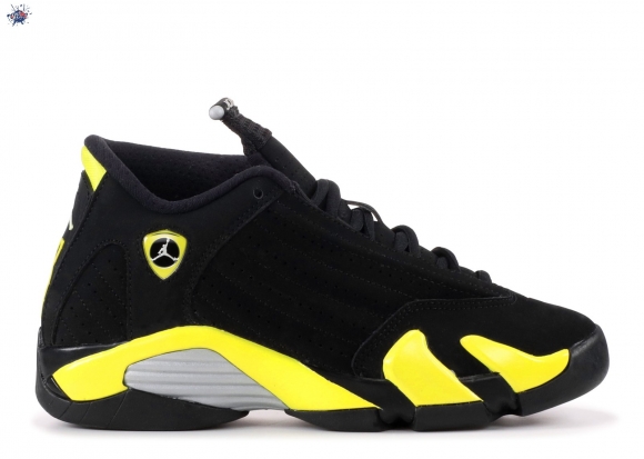 Meilleures Air Jordan 14 Retro Bg (Gs) "Thunder" Noir Jaune (487524-070)