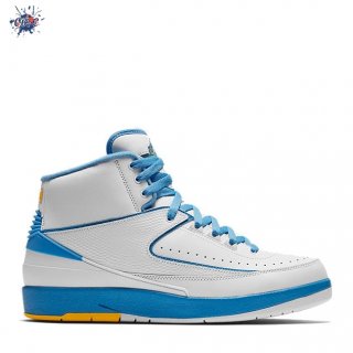 Meilleures Air Jordan 2 "Melo" 2018 Bleu Blanc Jaune (308308-141)