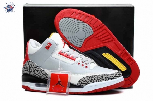 Meilleures Air Jordan 3 Blanc Jaune Rouge Gris