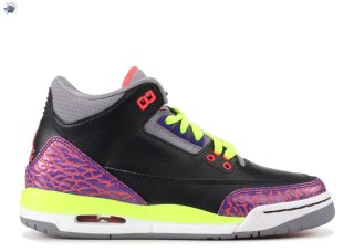 Meilleures Air Jordan 3 (Gs) Pourpre Vert (441140-039)