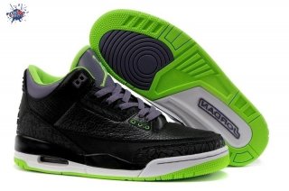 Meilleures Air Jordan 3 "Joker" Noir Vert Pourpre