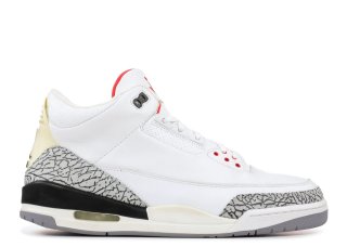 Meilleures Air Jordan 3 Retro Blanc Noir Rouge (136064-102)