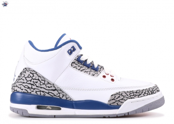 Meilleures Air Jordan 3 Retro (Gs) "True Bleue 2011 Release" Blanc Noir (398614-104)