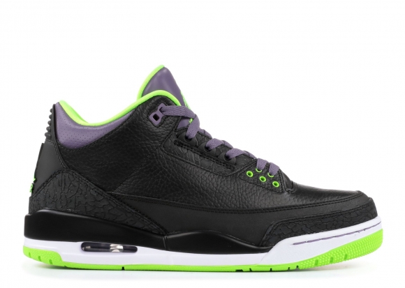 Meilleures Air Jordan 3 Retro "Joker" Noir Vert (136064-018)