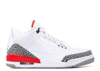 Meilleures Air Jordan 3 Retro "Katrina" Blanc Rouge (136064-116)