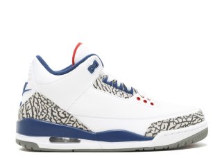 Meilleures Air Jordan 3 Retro Og "True Bleue 2016 Release" Blanc Bleu (854262-106)