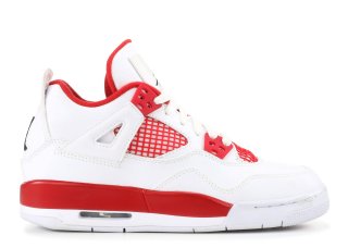 Meilleures Air Jordan 4 Retro Bg (Gs) "Alternate 89" Blanc Rouge (408452-106)