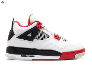 Meilleures Air Jordan 4 Retro (Gs) "2012 Release" Blanc Rouge Noir (408452-110)