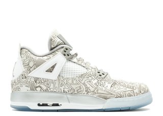 Meilleures Air Jordan 4 Retro Laser Bg (Gs) "Laser" Blanc Métallique Argent (705334-105)