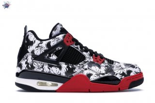 Meilleures Air Jordan 4 Retro "Tattoo" 2018 (Gs) Noir Rouge Blanc (bv7451-006)