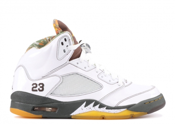 Meilleures Air Jordan 5 Retro Blanc Jaune (136027-121)