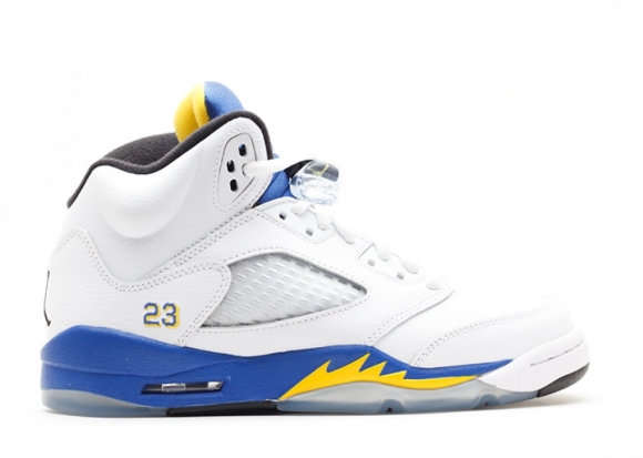 Meilleures Air Jordan 5 Retro (Gs) "Laney 2013" Blanc Bleu (440888-189)