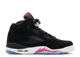 Meilleures Air Jordan 5 Retro (Gs) Noir Rose Blanc (440892-029)