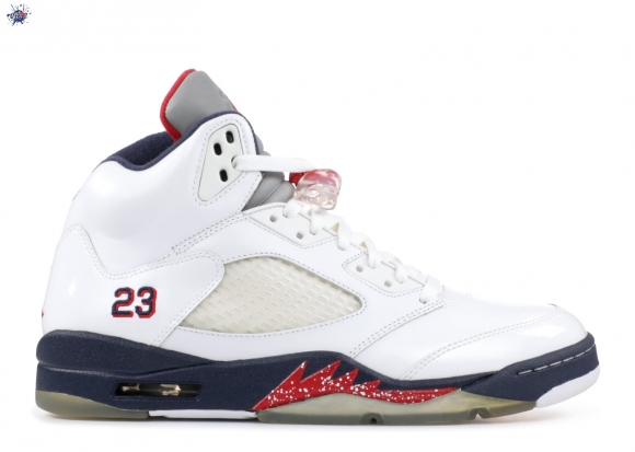 Meilleures Air Jordan 5 Retro "Olympic" Blanc Marine (136027-103)