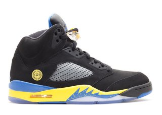 Meilleures Air Jordan 5 Retro "Shanghai Shen" Noir Jaune (136027-089)