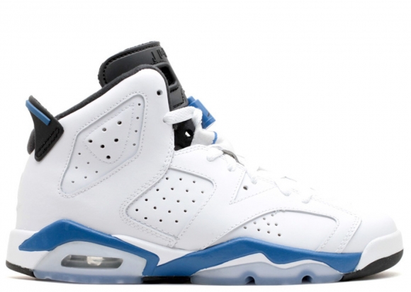 Meilleures Air Jordan 6 Retro Bg (Gs) "Sport Bleue" Blanc Bleu (384665-107)