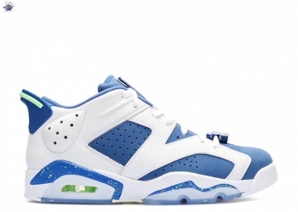 Meilleures Air Jordan 6 Retro Low "Seahawks" Blanc Bleu (304401-106)