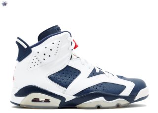 Meilleures Air Jordan 6 Retro "Olympic 2012 Release" Blanc Marine (384664-130)