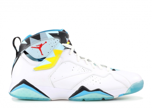 Meilleures Air Jordan 7 Retro N7 "N7" Blanc Bleu Jaune (744804-144)