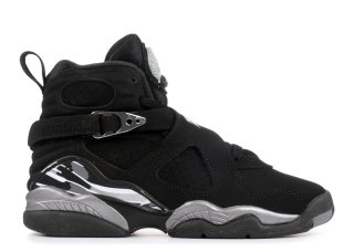 Meilleures Air Jordan 8 Retro Bg (Gs) "Chrome 2015 Release" Noir Gris (305368-003)