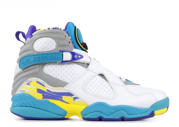 Meilleures Air Jordan 8 Retro Blanc Bleu Jaune (308497-060)