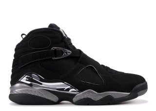 Meilleures Air Jordan 8 Retro "Chrome" Noir Blanc (305381-003)