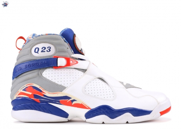 Meilleures Air Jordan 8 Retro "Hoh Q23" Blanc Gris Bleu (305381-141)