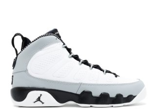 Meilleures Air Jordan 9 Retro Bg (Gs) "Barons" Blanc Gris (302359-116)