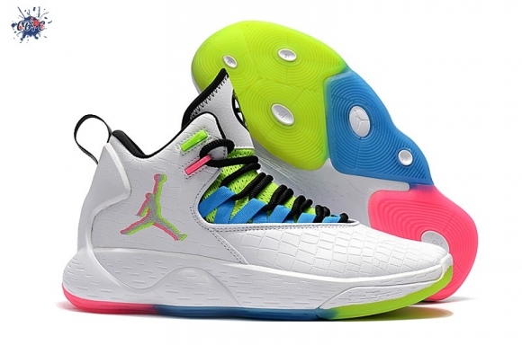 Meilleures Jordan Super.Fly Mvp White Volt Rose Bleu Noir