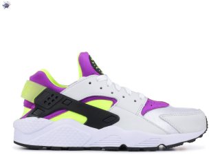 Meilleures Nike Air Huarache Run Blanc Noir Jaune (ah8049-101)