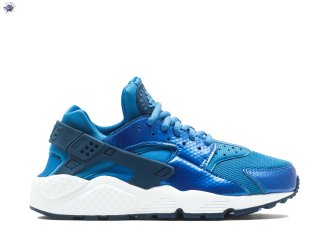 Meilleures Nike Air Huarache Run Bleu Blanc (634835-405)