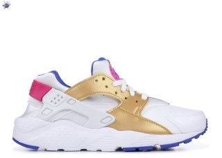 Meilleures Nike Air Huarache Run (Gs) Blanc Or (654280-109)