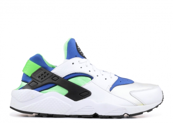 Meilleures Nike Air Huarache "Scream Green" Blanc Vert Bleu (318429-100)