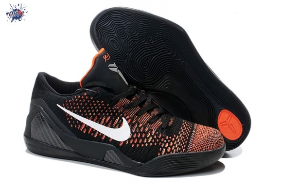 Meilleures Nike Kobe IX 9 Elite Low Noir Orange Blanc