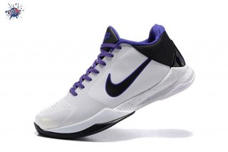 Meilleures Nike Kobe V 5 Blanc Noir Pourpre