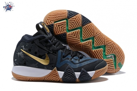 Meilleures Nike Kyrie Irving IV 4 Noir Métallique Or Vert